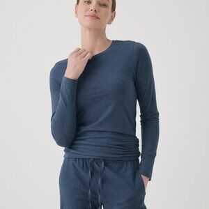 Pact Long Sleeve Crew Neck Tee | Heathered Blue